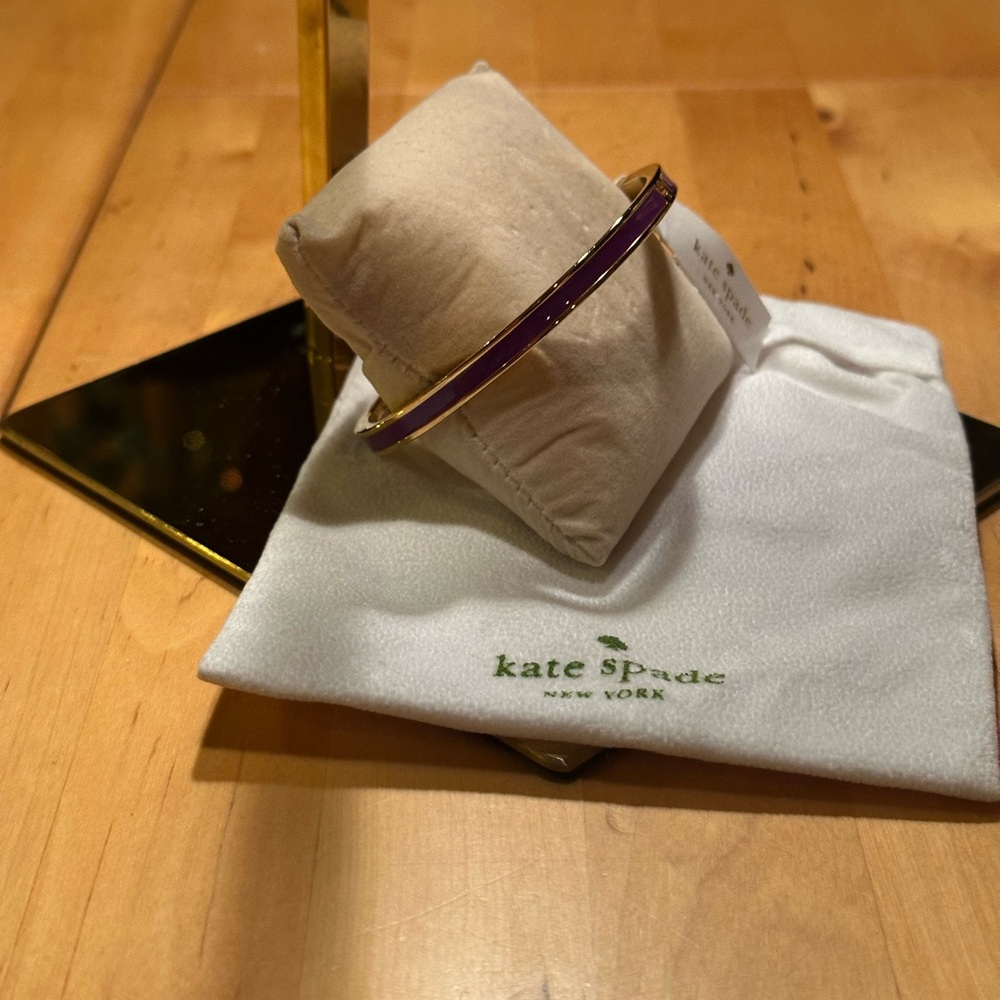 NWT Purple and Gold Kate Spade Bracelet Bangle + Dustbag - Picture 3 of 9